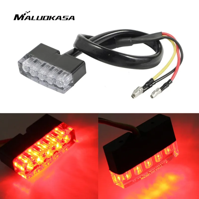 

LED Rear Lights Motorcycle Light Flashing Brake Tail Light Indicator Signal Lamp for ATV Quad Kart Universal Flashing Moto Led