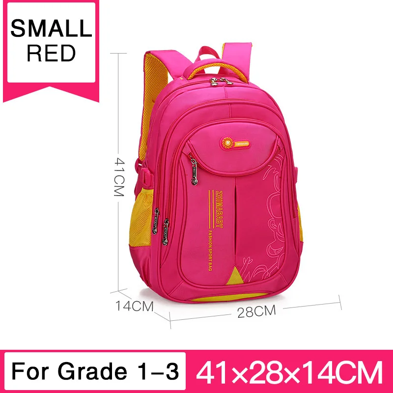 Водонепроницаемые детские школьные сумки для девочек и мальчиков; детский Ранец; ортопедический рюкзак; школьные сумки; рюкзак для начальной школы; Mochilas Infantil - Цвет: Small-Red