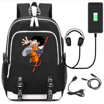

Anime Dragon Ball Z Son Backpack Rucksack Bag w/ USB Fashion Port / Lock /Headphone interface Students School Book Laptop Bag