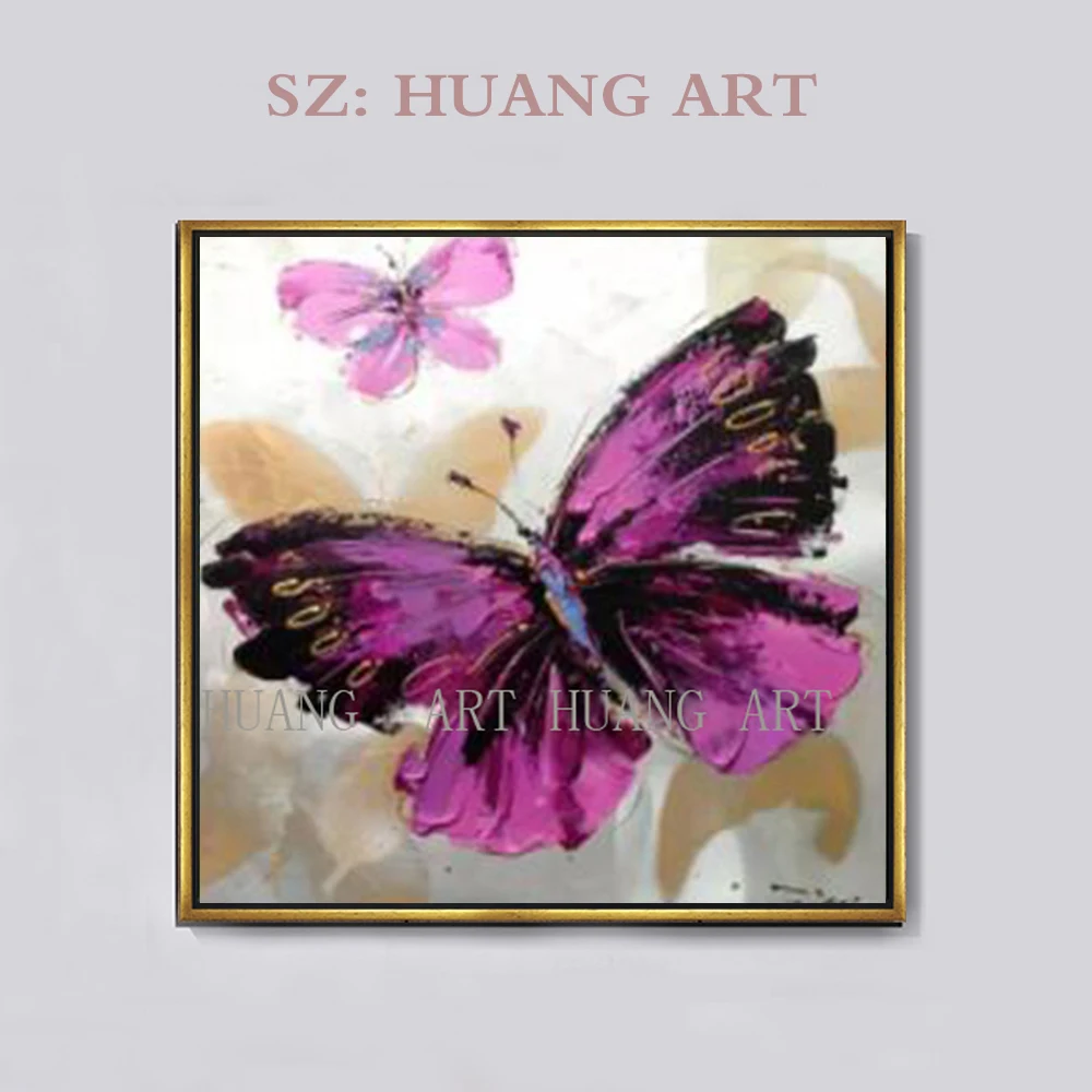

Handpainted Abstract Colorful Rainbow Butterfly Art Oil Painting On Canvas Best Gift Home Decor Hang Animal Pictures Wall Art