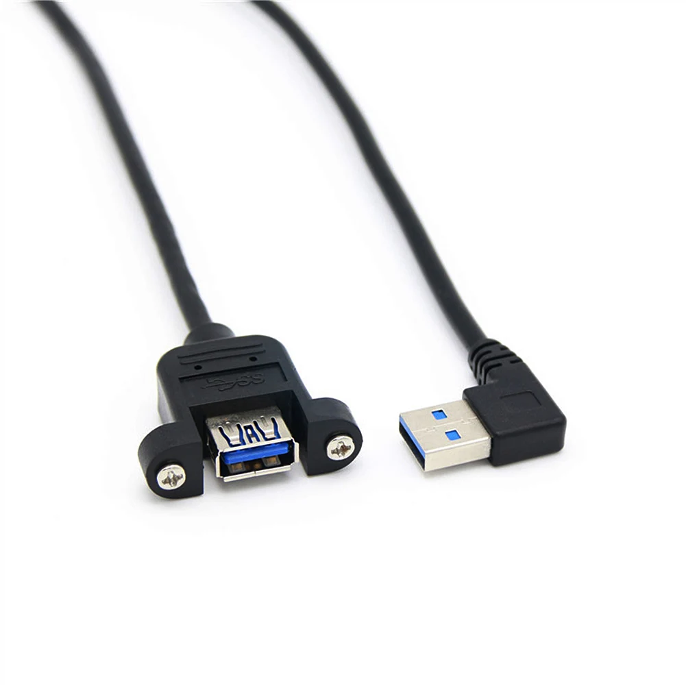 USB 3,0 A Женское крепление на панель к USB A мужской 90 градусов левый угол кабель-удлинитель для компьютера хоста