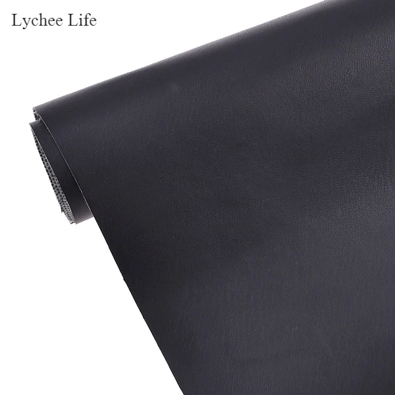 Lychee Life классический черный шитье одежды Синтетическая кожа ткань DIY ручной