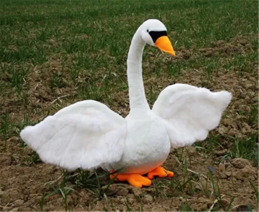 realistic goose plush toys stuffed animals white goose doll decoration props1