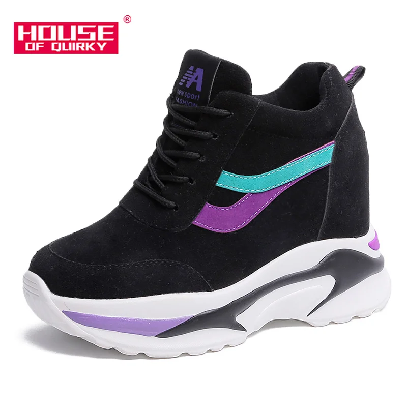 

Fashion High Help Women Sports Shoes Casual Platform Women Vulcanized Shoes Outdoor Wedge Shoes Women Waterproof Taiwan Lace-up