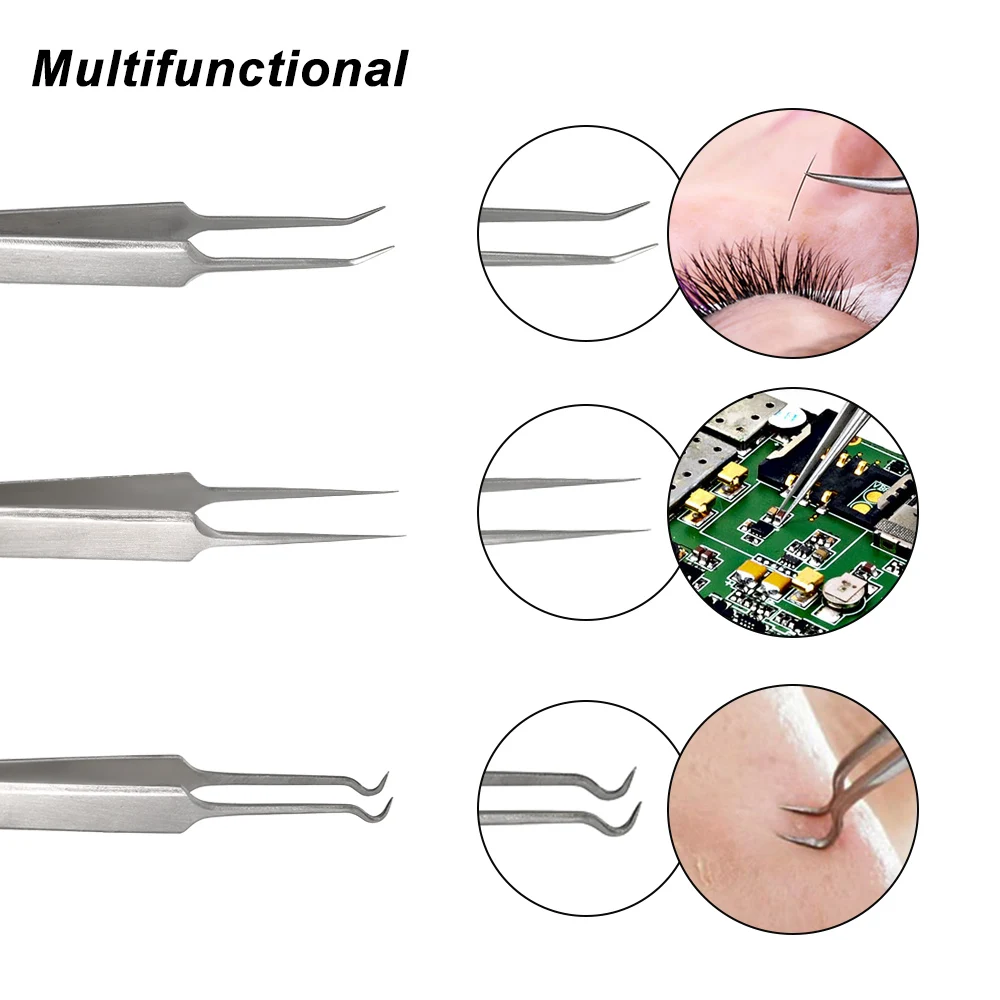 3 шт./компл. изогнутый прямой удаления угрей набор пинцетов безопасности лица акне иглы клип прыщи комедоны кусачки Уцененные инструменты