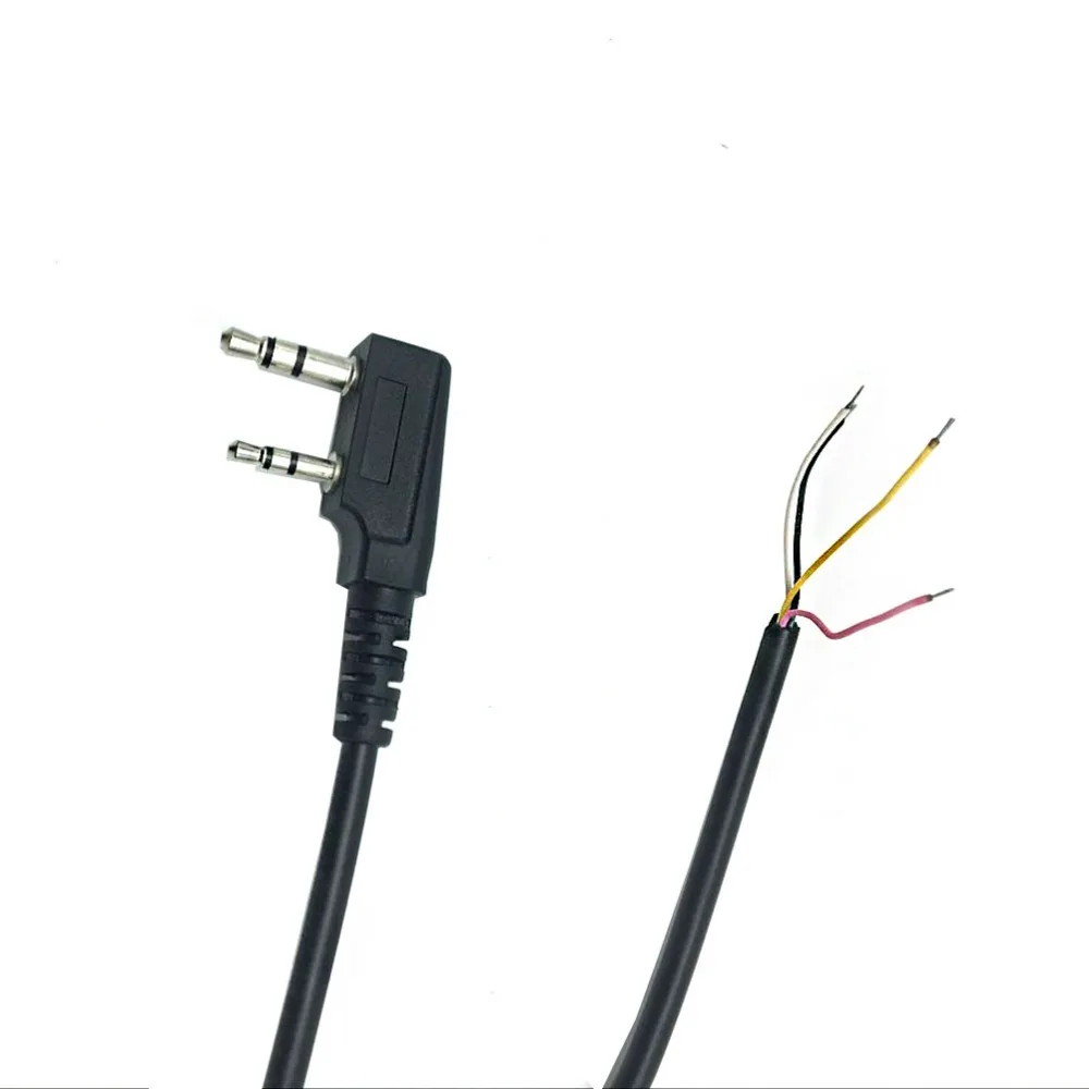 2PCS DIY 2 pin 4 Wire Speaker Mic Cable Spring Line for Baofeng UV5R Kenwood TK370 Linton YTY (3)