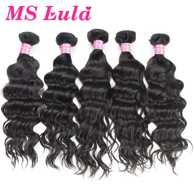 

Ms Lula hair Unprocessed Brazilian Virgin Hair Human Weave bundles natural wave 5pc lots full and thick FREE SHIPPING