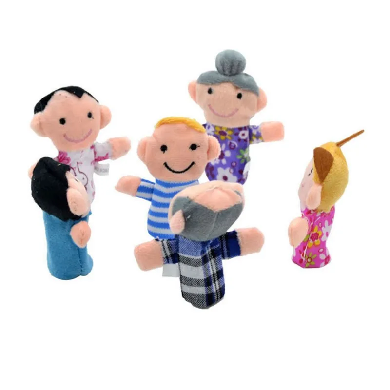 6 шт. плюшевые история куклы Тряпичные марионетки Finger обучающая ручная игрушка семья малыш игрушечные лошадки детские