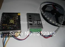 4 м DC5V 60 пикселей ws2811 встроенный из светодиодов цифровой полосы + RF контроллер + 60 Вт питания ; черный печатной платы ; водонепроницаемый в силиконовой трубки