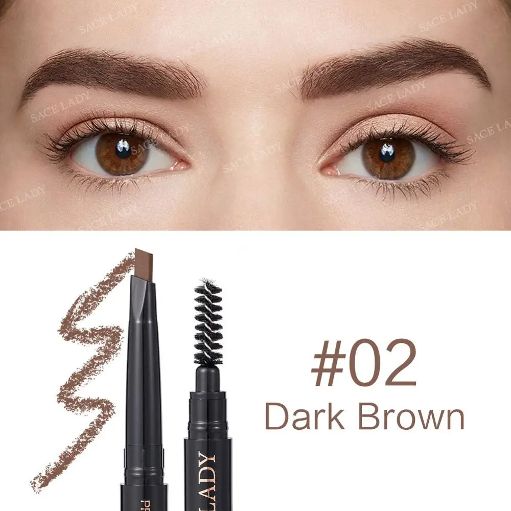SACE LADY Карандаш для бровей, макияж, профессиональная ручка для бровей, макияж, оттенок, водостойкая краска для бровей, тени, натуральная брендовая косметика - Цвет: 02 Dark Brown