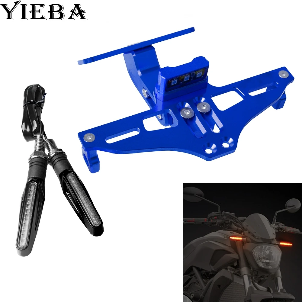

CNC Motorcycle License Plate Bracket Holder With LED Light Universal FOR HONDA CB400 CB400SF CB400VTEC KTM RC125/125 Duke