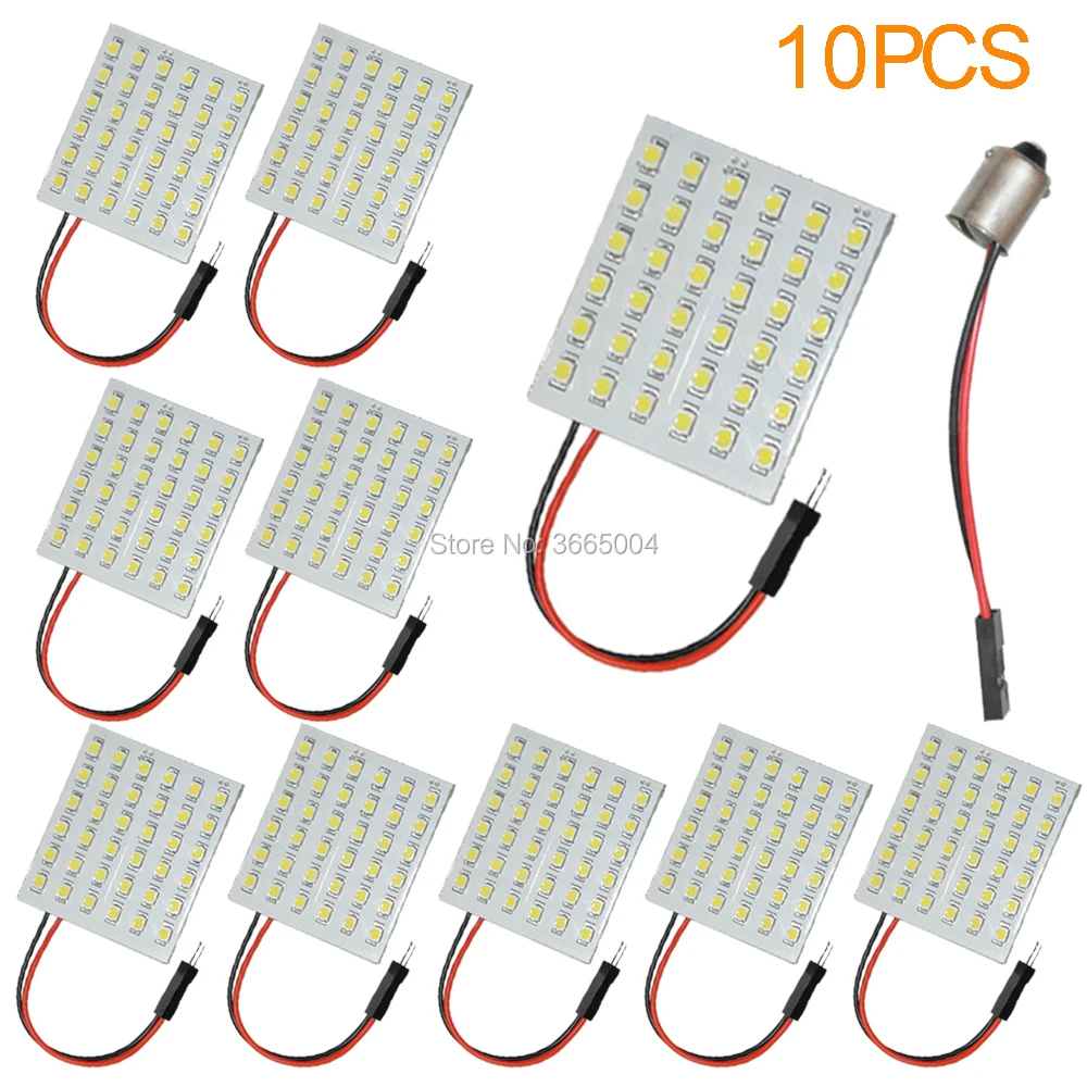 10 шт. 36 3528 6*6 Smd Led Панель белый T10 Ba9s гирлянда для чтения автомобилей светильник Светодиодные лампы 12V