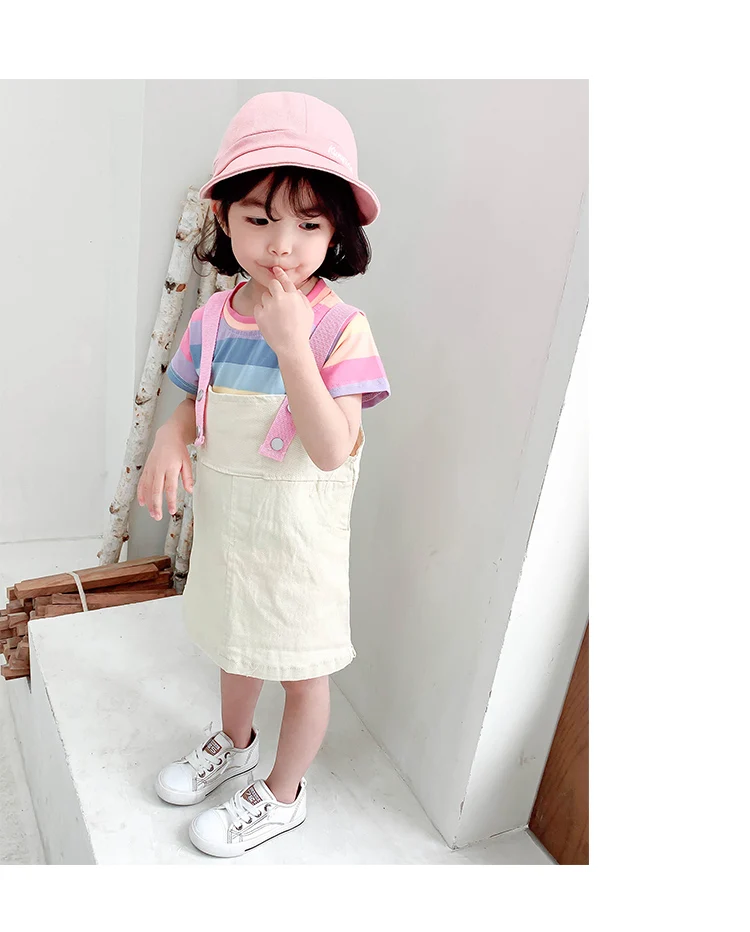 Rainbow strap dress For girls_06