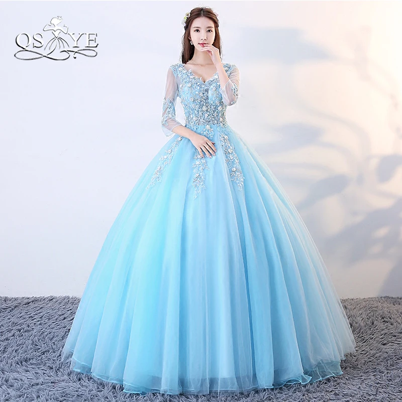 With extenders blue long sleeve ball gown online lucy ball