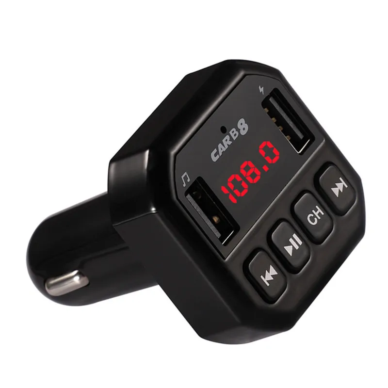 USB AUX Bluetooth Handsfree автомобильный комплект fm-передатчик беспроводной аудио приемник TF карта воспроизведения цифровой вольтметр двойной USB зарядное устройство для телефона