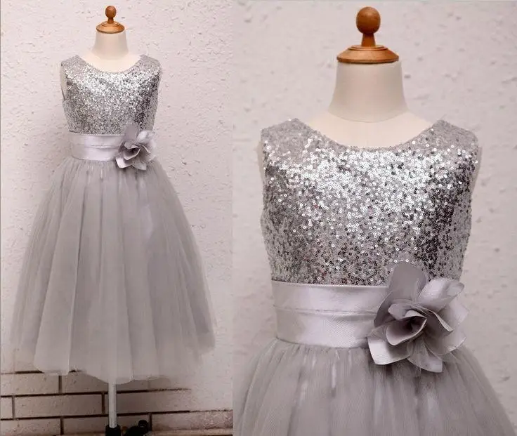Silver Dresses for Little Girls