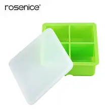 4-сетка силиконовые Ice Cube лотки силиконовые формы с крышкой творческой Еда-Класс для баров кухни жидкость напитка 3 цвета