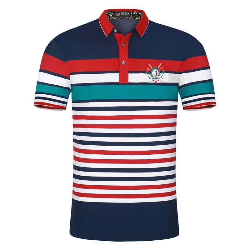 Модная новая брендовая мужская рубашка поло для мужчин британская Хлопковая мужская рубашка поло с коротким рукавом трикотажные изделия размера плюс Haoyu известный бренд - Цвет: Red