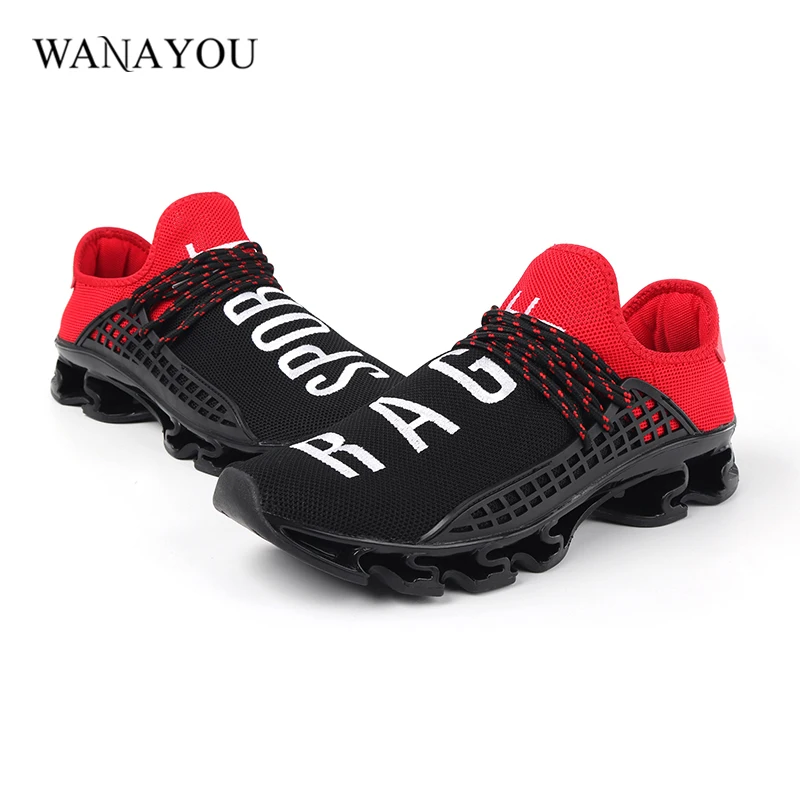 Unisex Sport Sneakers Lace-up Exercise Couple Running Shoes Breathable Mesh Trainer Shoes For Men Women 3 Colors 36-46
