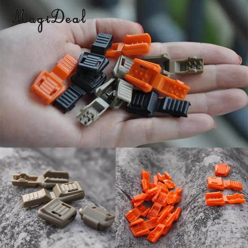 10 Pieces Plastic Zipper Puller End Lock Zip Pull End Clip Buckle for 3-4mm Elastic Bungee Cord