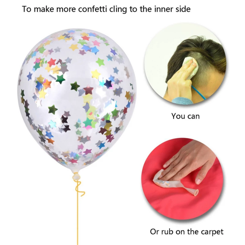 Воздушный шар "Конфетти" 10 шт. 12 дюймов прозрачные воздушные шары с звездный конфетти латексные шары Свадебные украшения для дня рождения