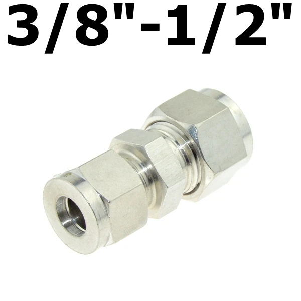 Фитинг для компрессора редуктор соединение 1/" 1/4" 1/" 6 мм 8 мм 10 мм 12 мм OD Трубы наконечник муфта соединитель из нержавеющей стали 304 - Цвет: 9.52mm-12.7mm