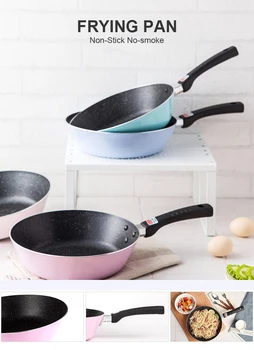

28 CM Wok Frying Pans Non-Stick No-smoke Kitchen Cooking Tools General Use for Gas and Induction Cooker