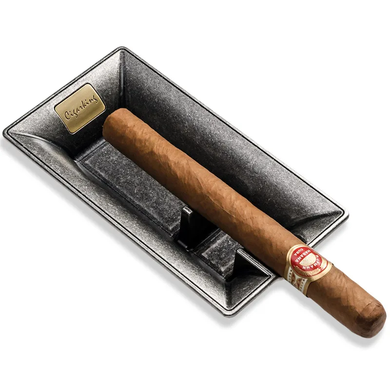

New Style Large Size Retro Nostalgia Originality Personality Golden&Silvery Portable Travel Use Cigar Ashtray One Holder