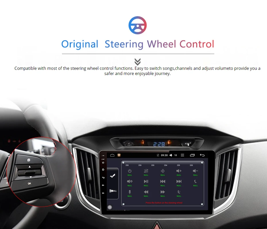 Excellent Sbaid Android One Din 10.1" DSP Car DVD GPS Multimedia Player For Hyundai 2014-2018 IX25 Creat Car Navigation Radio Video playey 4