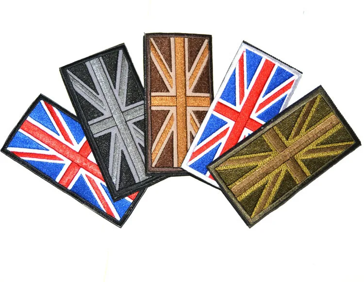 2pcs UK Flag Embroidered Applique Iron Sew On Union Jack Patch