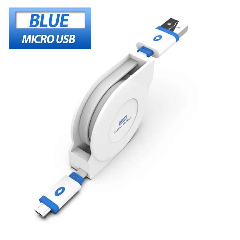 Micro USB кабель 3 м 2 м 1 м выдвижной плоский Лапша Android зарядный кабель шнур для huawei P8 P9 Lite Y3 Y5 Y6 Y7 Y9 Pro Prime - Тип штекера: blue cable