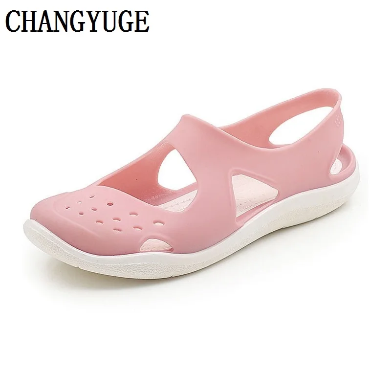 

2019 Women's Sandals Jelly Shoes Fashion Lady Girl Sandals Summer Women Casual Sandals Hollow Out Mesh Flats Beach Sandals