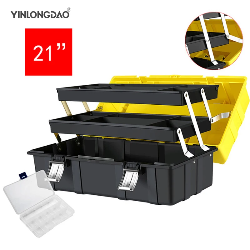 

Large Toolbox Household Maintenance Electrician Tool Box Multifunctional ABS Hardware Auto Car Repair Thicken Anti-fall Toolbox