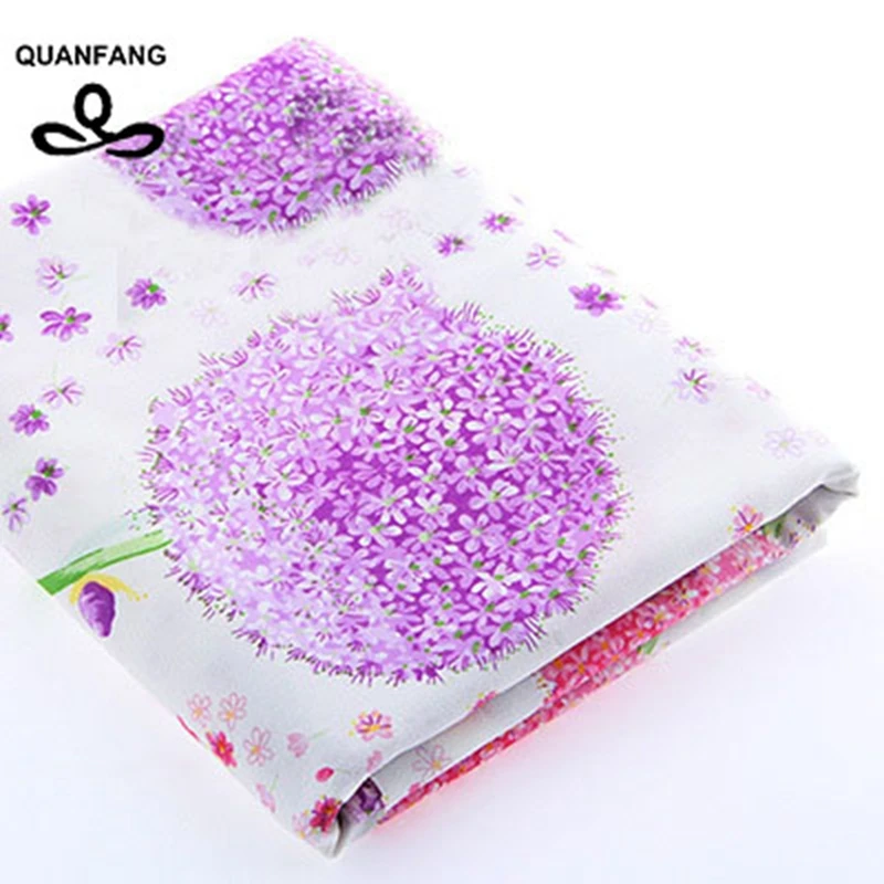

Cotton Fabric Patchwork For Sewing DIY Handmade Hometextile Cloth For Dress Curtain Pink purple dandelion160x50cm