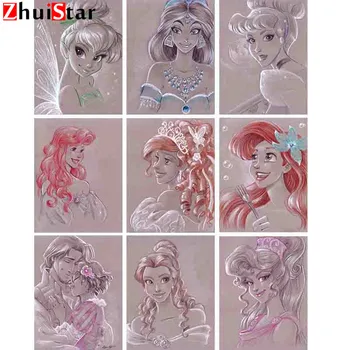 

Square Diamond Diamond Embroidery Cartoon Princess Rhinestone Picture Diamond Painting Cross Stitch Mosaic Home ZWQ ZT