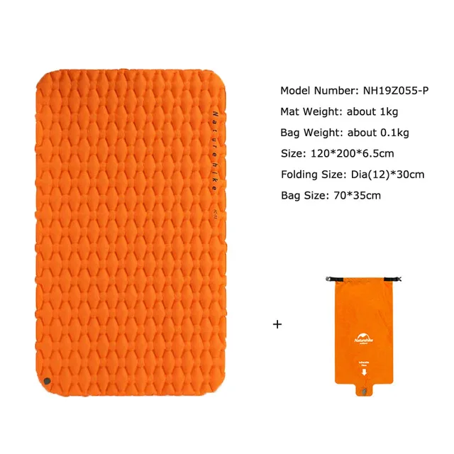 A with air bag Naturehike colchon надувной туристический коврик кровать надувной матрас спальный коврик природа поход 1 человек, 2 двойной человек - Цвет: A with air bag
