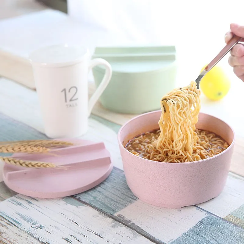 Straw creative Japanese style tableware Large Wheat Straw Plastic Bowl