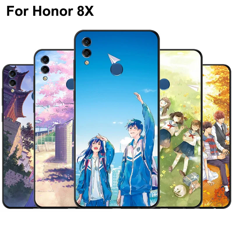 Чехол для Huawei Honor 8X силиконовый чехол Honor8X мягкий в литературном стиле телефона