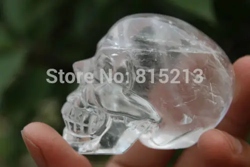 

Tibetan clear Quartz Rock Crystal Skull Carving rainbows