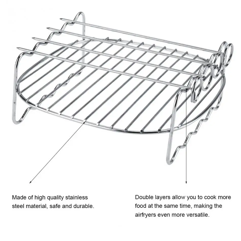 Бытовая Замена барбекю полка Двухуровневая шампуры противень для фритюрницы воздуха