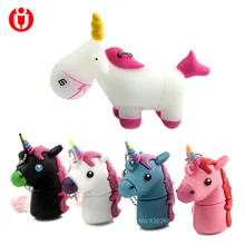 Горячая Распродажа мультфильм милый Единорог USB флешка ручка привод 8 ГБ 16 ГБ 32 ГБ 64 ГБ лошадь USB палка Внешняя память накопитель