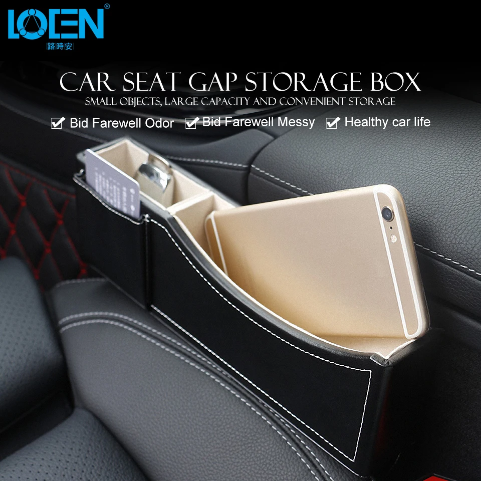 PU Leather Car Seat Crevice Storage Box Auto Seat Gap Organizer Pocket ...