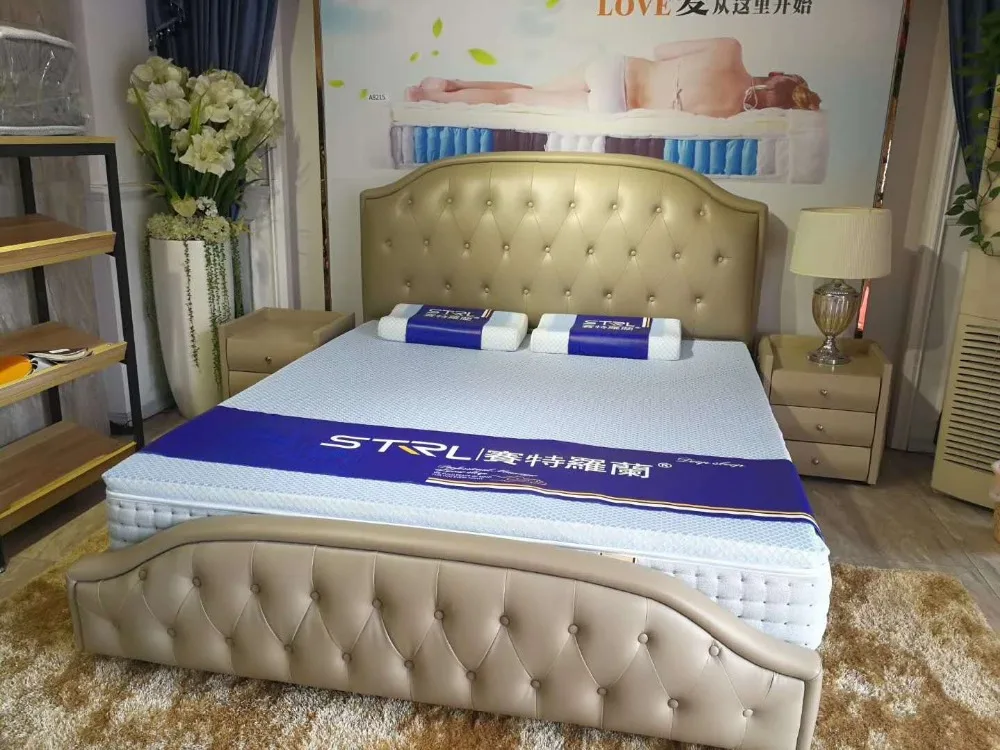 Рама DYMASTY натуральная кожа мягкая кровать современный дизайн кровать/мода king/queen Размер мебель для спальни