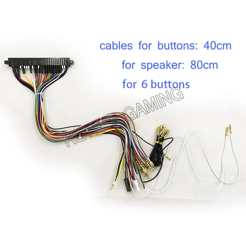 US $292.99 100pcs Jamma Harness with 6 action button wires 28 pin with 56 buttons wires for arcade game machinecabinet accessories