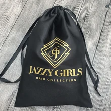 Изготовленный на заказ логотип высокого качества атласный парик комплект карман на заказ размер женская сумка-кисет для хранения волос