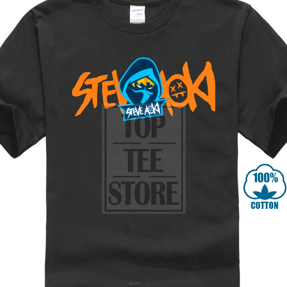 Высокое качество для мужчин повседневная мужская футболка Steve Aoki летняя повседневная мужская футболка хорошего качества черная футболка