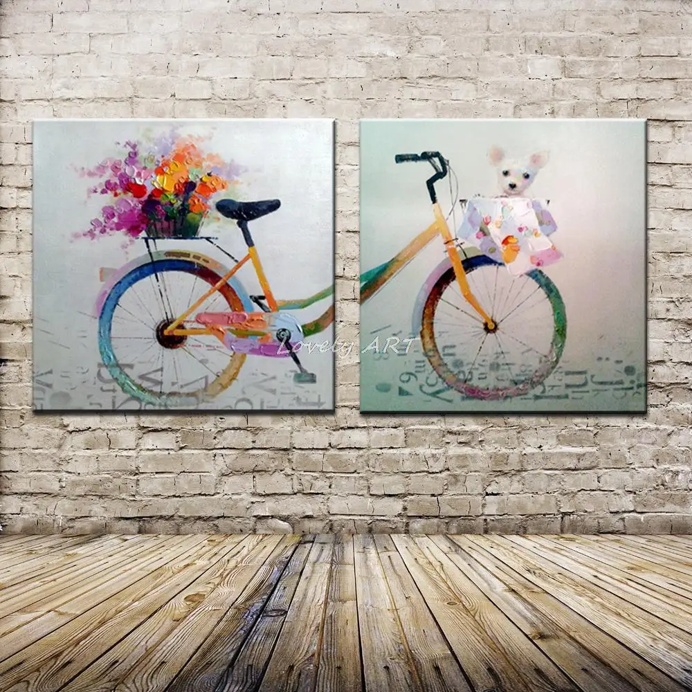 bicycle oil painting