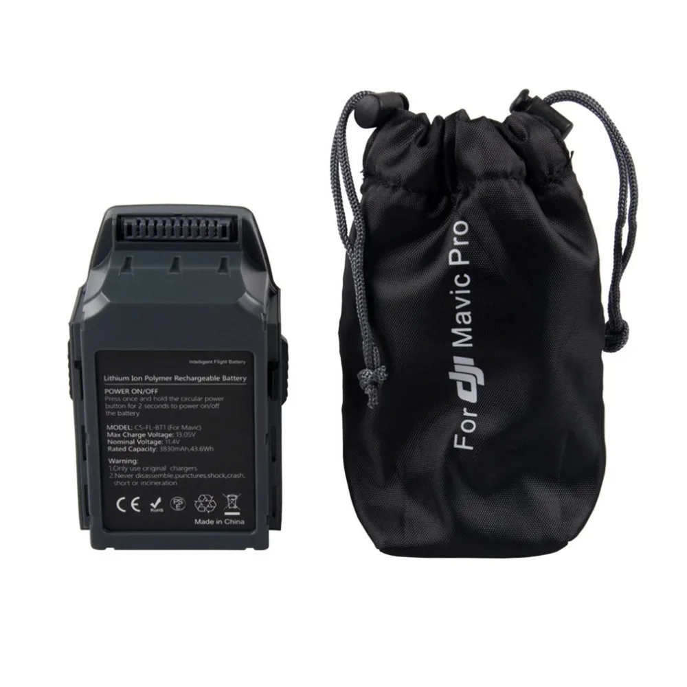 

11.4V 3830mAh Intelligent Flight Battery With Waterproof Storage Bag Lithium-ion Polymer Rechargeable Battery For DJI Mavic Pro