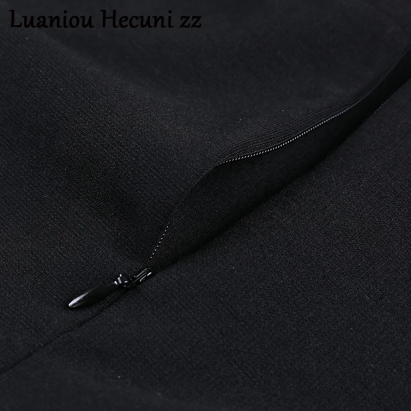 Chu Ni размера плюс юбка женская однотонная Высокая талия посылка бедра разрезная пуговица юбки элегантная офисная юбка карандаш черная 5XL MFX01