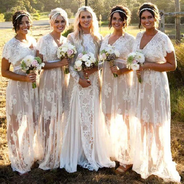 Beige Bridesmaid Dresses